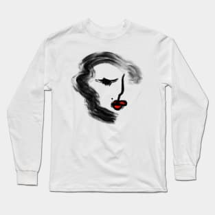 Lady with red lips Long Sleeve T-Shirt